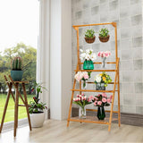 Bamboo Plant Stand with Hanging Rod